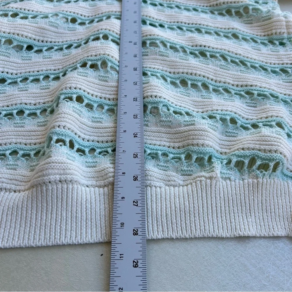 Maeve Cream and Green Striped Cardigan Women’s  Size XS/S